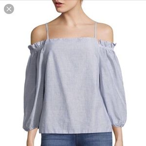 The Vanity Room off the shoulder striped Top
